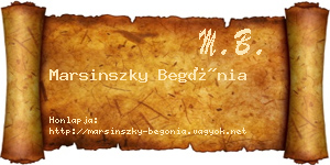 Marsinszky Begónia névjegykártya